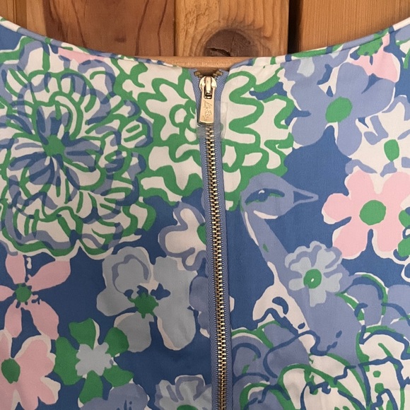 NWT Lilly Pulitzer Blue Floral Shift Dress Sz 12 - Picture 11 of 12